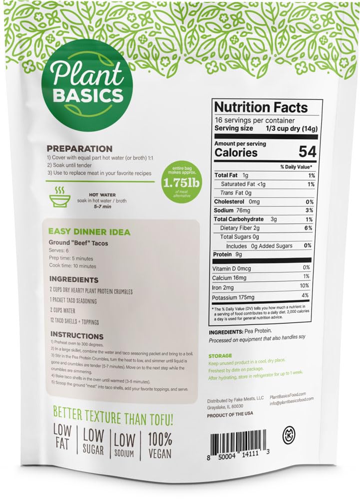 Plant Basics Meal prep with crumbles supports quick weeknight protein.