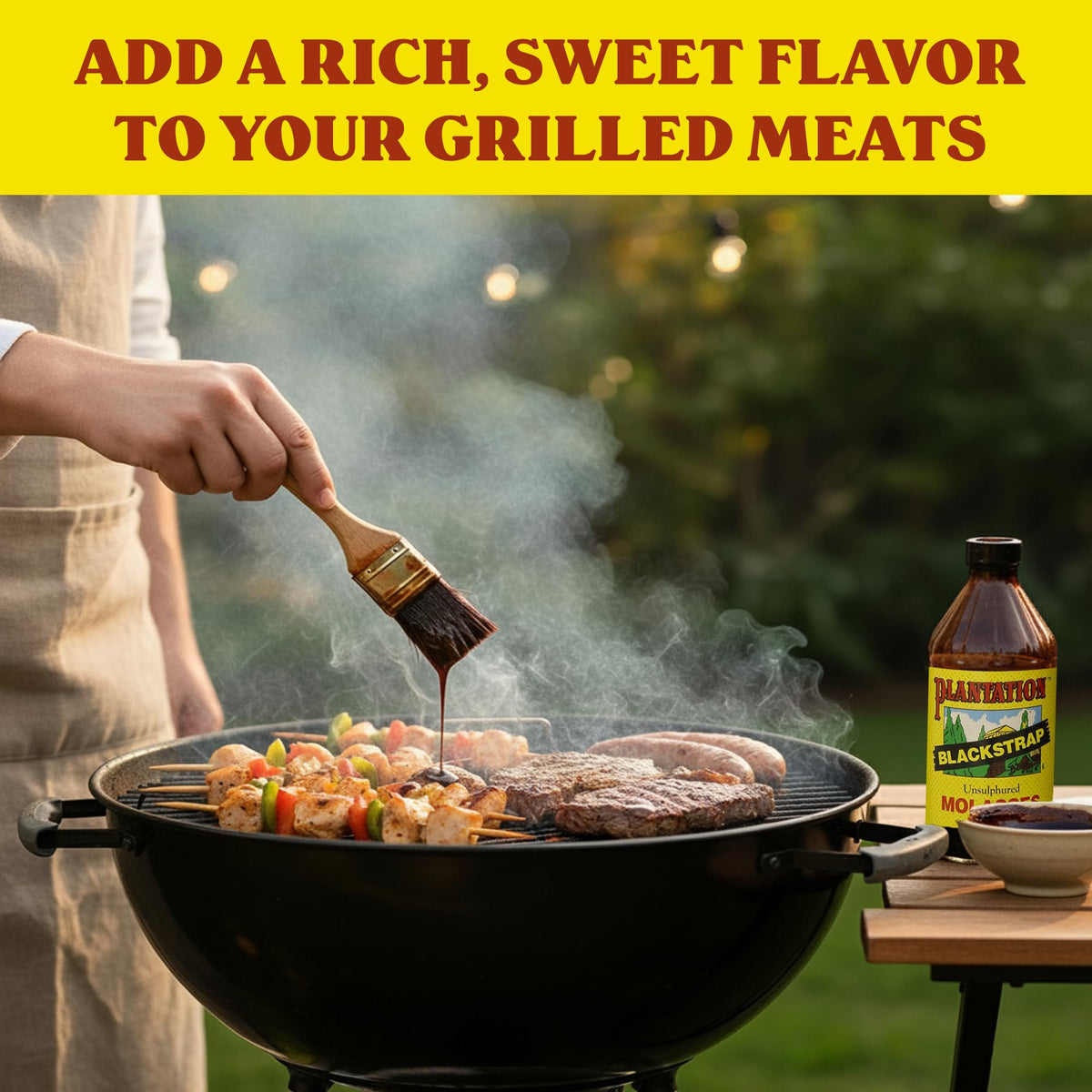 Diluted Plantation Blackstrap Molasses enriches garden soil naturally