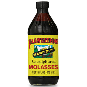 Plantation Blackstrap Molasses bottle pour showing rich flavor for baking and sauces