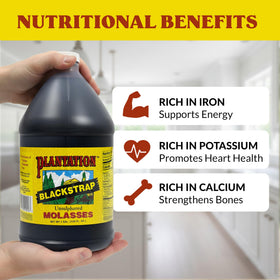 Plantation Blackstrap Molasses thick syrup enhances baked beans with rich flavor.