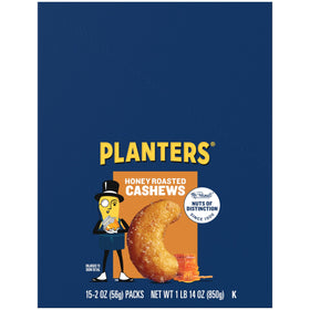 PLANTERS Honey Roasted Cashews in a lunchbox for travel.