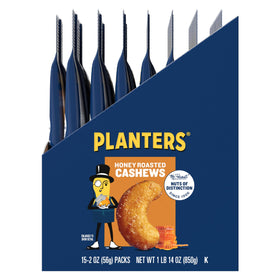 PLANTERS cashews beside a party setup for sharing.
