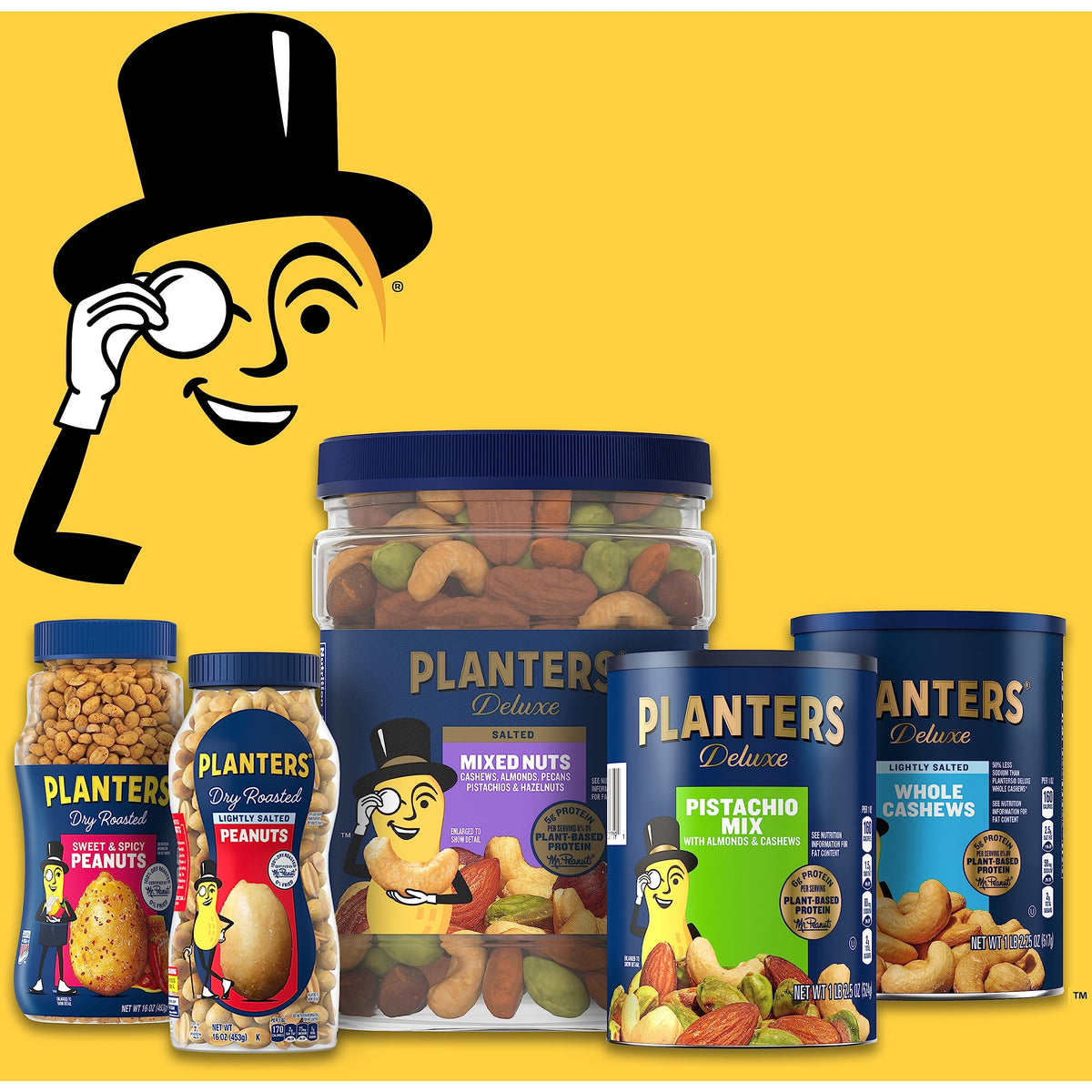 Planters Deluxe Mixed Nuts with Sea Salt assorted mix adds variety to gatherings.