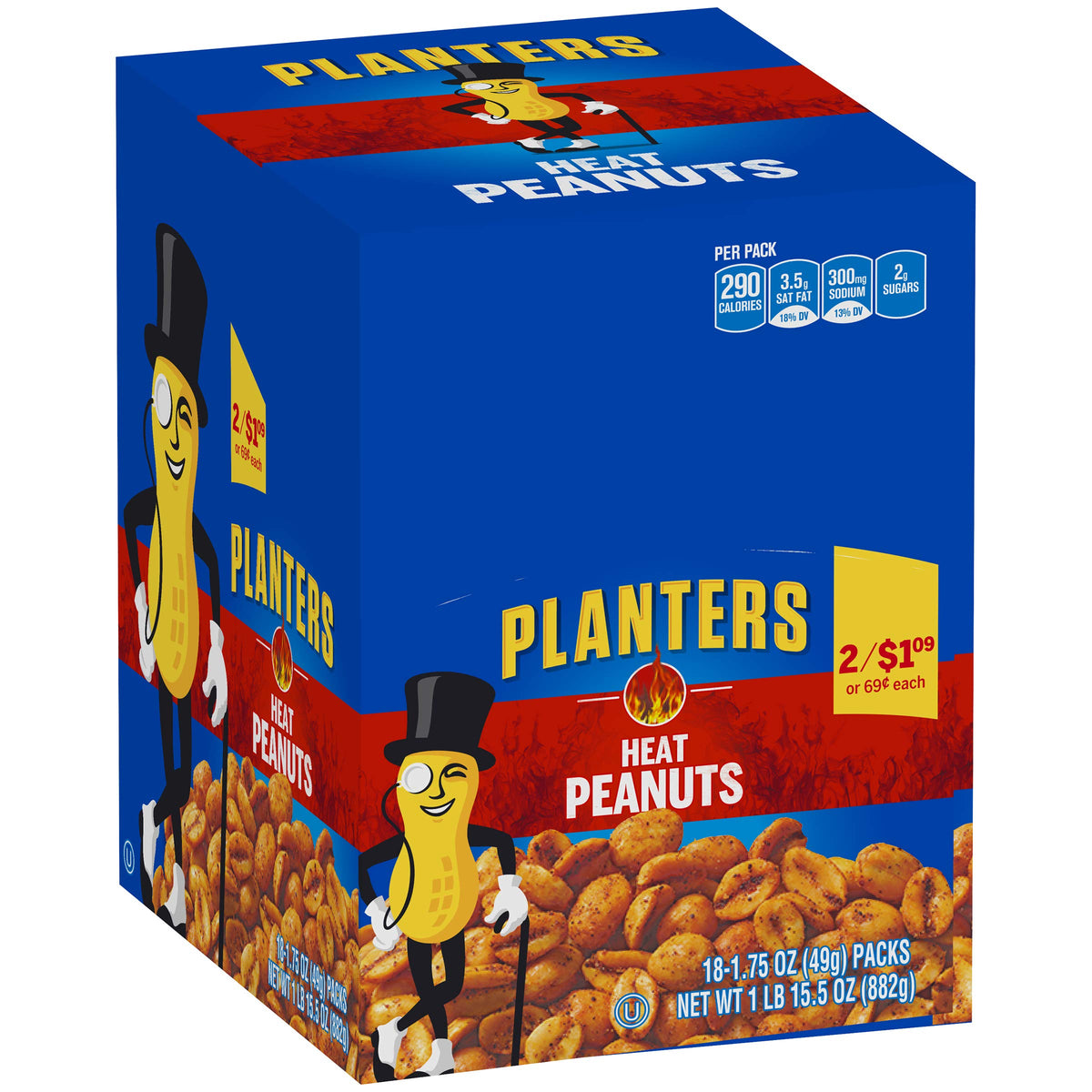 Planters Heat Peanuts lunch idea image showing portable snack option.