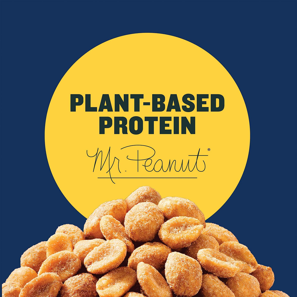 PLANTERS Honey Roasted Peanuts close-up emphasizes bite-size packs for quick breaks.