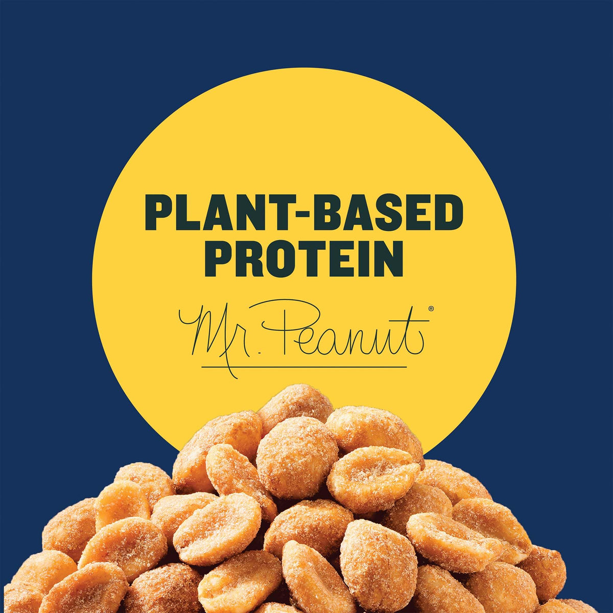 Planters Honey Roasted Peanuts close-up shows honey glaze and satisfying crunch