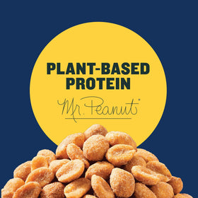 Planters Honey Roasted Peanuts close-up shows honey glaze and satisfying crunch