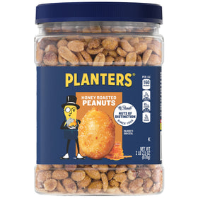 PLANTERS Honey Roasted Peanuts jar—protein-packed snack for on-the-go energy.