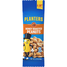 Planters Honey Roasted Peanuts pack image: convenient 18-pack for on-the-go snacking.