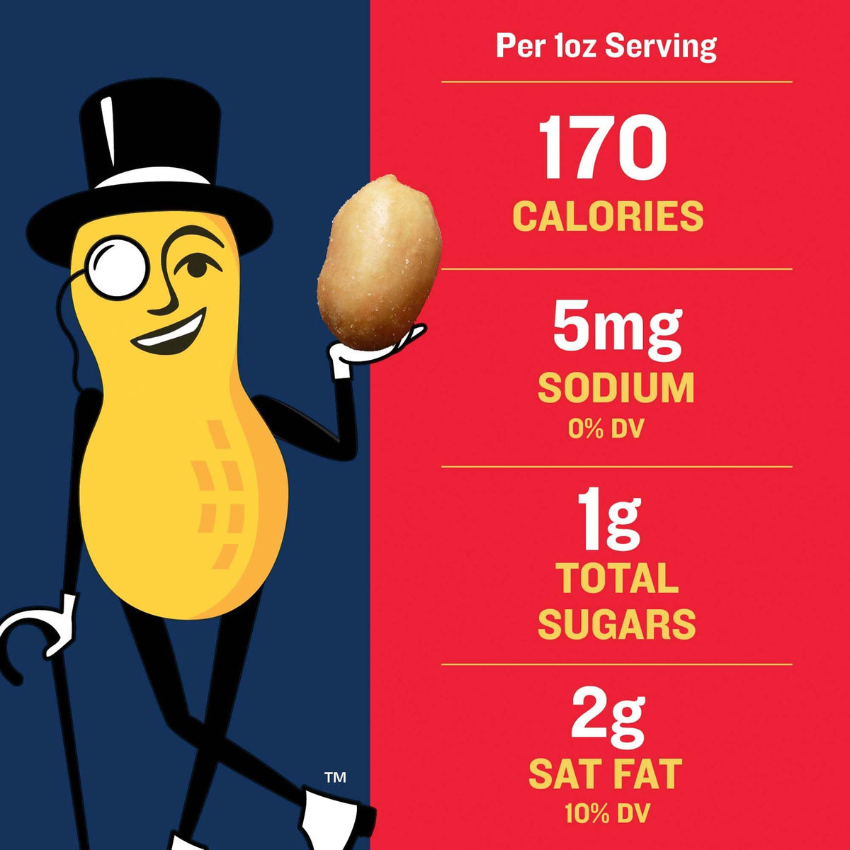 PLANTERS peanuts on-the-go snack pack for easy portable munching.