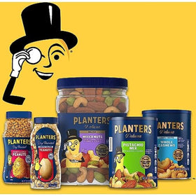 Planters Redskins Spanish peanuts six-pack packaging suits bulk snacking at home.