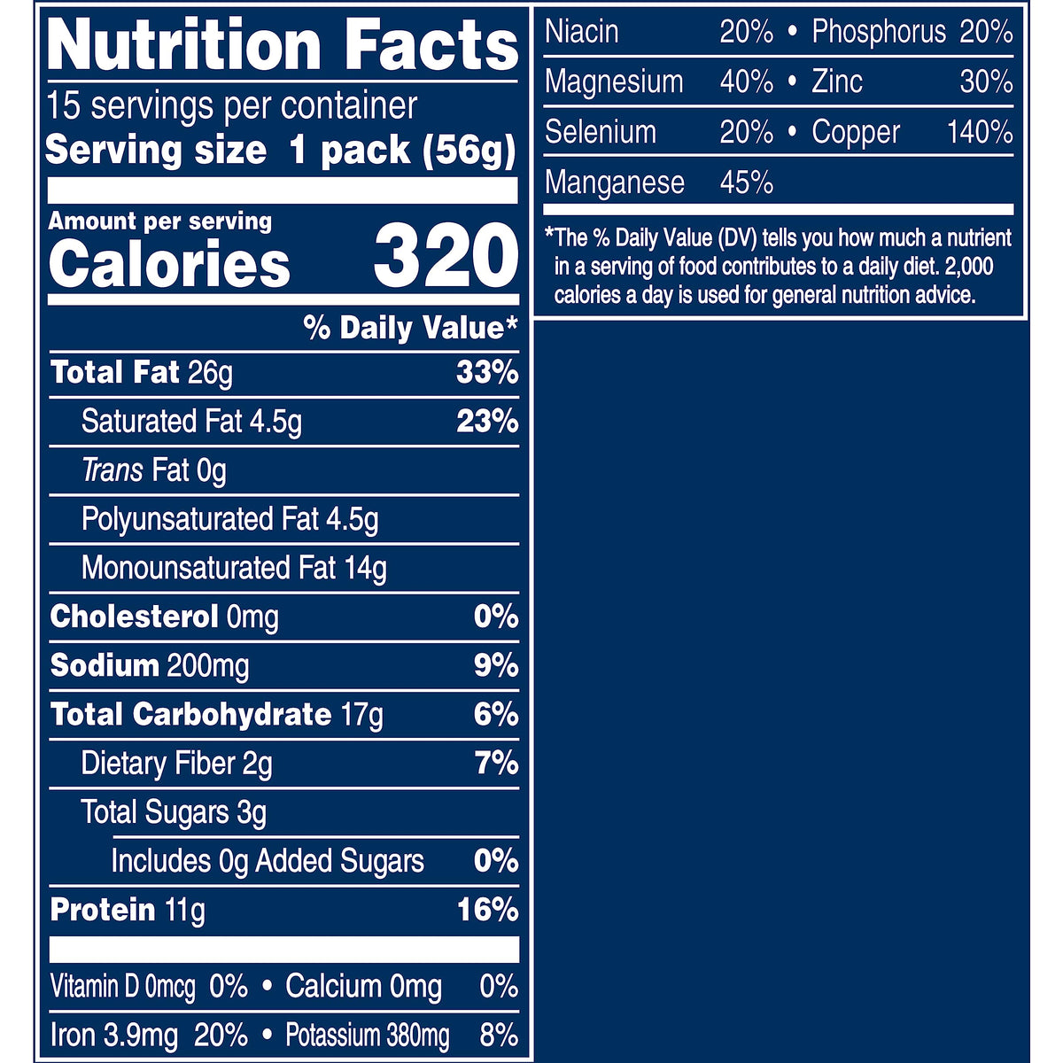 Planters salted cashews 2 oz pack, convenient for travel and work
