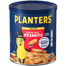 PLANTERS Salted Cocktail Peanuts jar front view for party snacking
