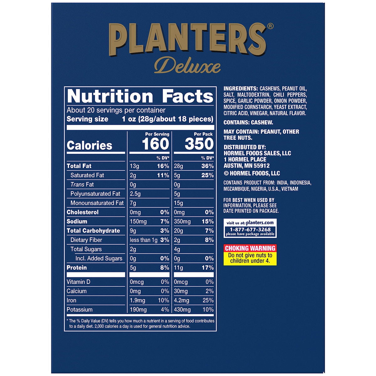 Planters Spicy Cajun Cashews snack pack emphasizes convenient, crunchy heat for crowds or desk breaks.
