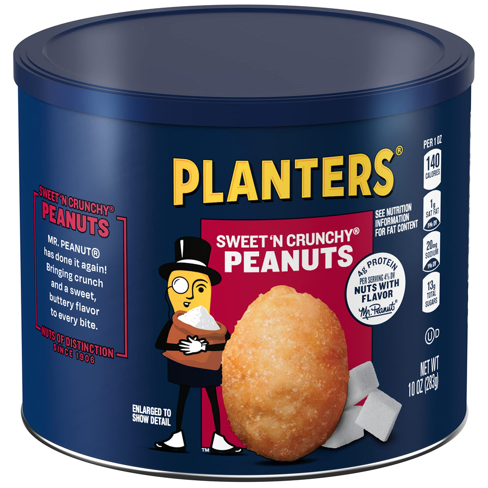 Planters Sweet N' Crunchy Peanuts can for fresh on-the-go snacking
