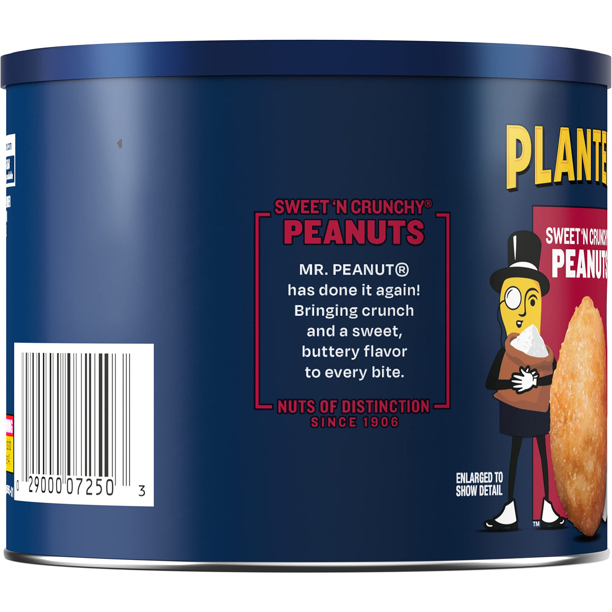 Planters Sweet N' Crunchy Peanuts closeup shows crisp texture and sea salt