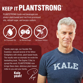 PLANTSTRONG ready-to-heat scene suggests quick weeknight dinners.