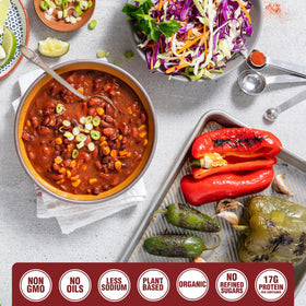 PLANTSTRONG Variety pack box shows six flavors for easy meal planning.