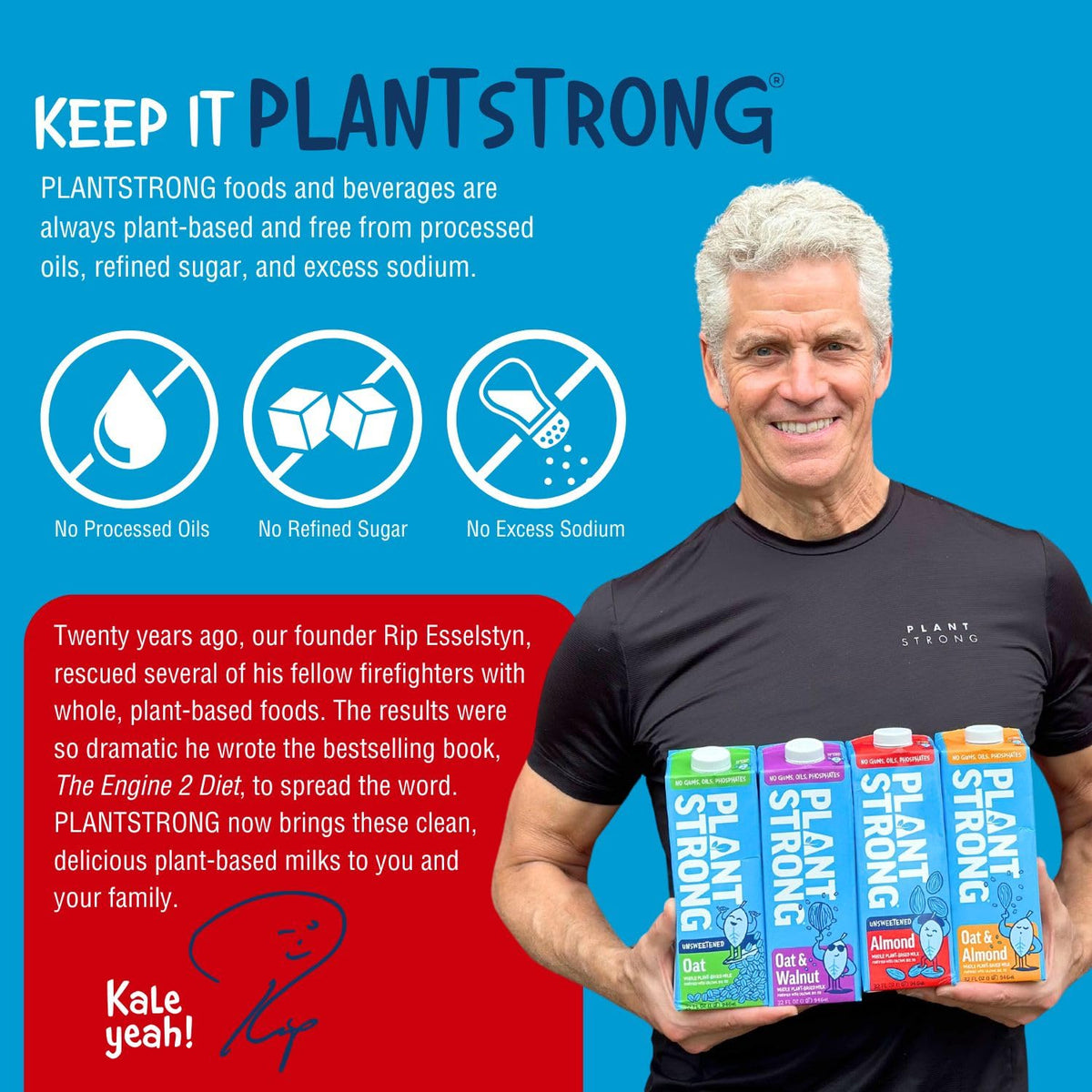 PLANTSTRONG Almond Milk over cereal adds calcium fortification to breakfast