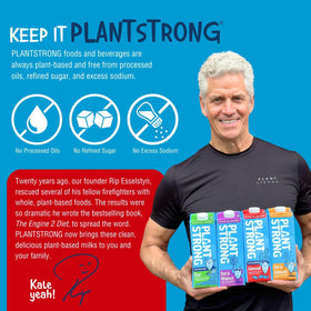 PLANTSTRONG Almond Milk over cereal adds calcium fortification to breakfast