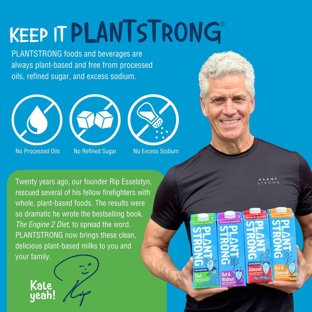 PlantStrong Oat Milk in a measuring cup for gluten-free cooking