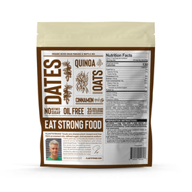 PLANTSTRONG Seven Grain Pancake Mix batter pour demonstrates quick batter prep.