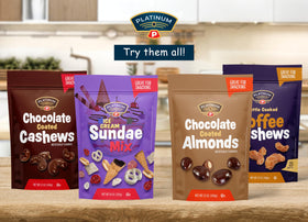 Platinum Chocolate Coated Cashews in a bowl invites sharing.