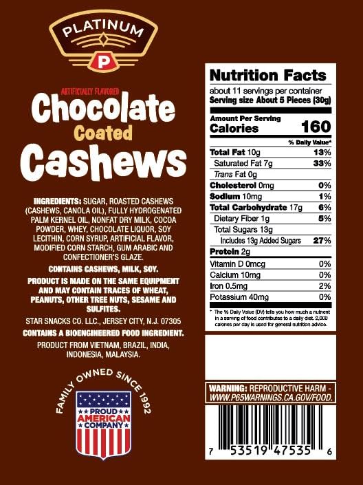 Party-ready Platinum Chocolate Coated Cashews add a sweet-savory note.