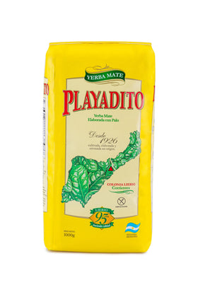 Playadito Yerba Mate 1000g pack back view with freshness seal