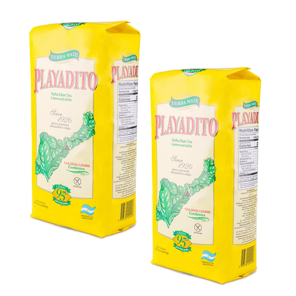Playadito Yerba Mate 2-pack packaging ready for home brewing.