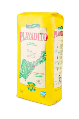 Playadito Yerba Mate open bag with loose leaves ready