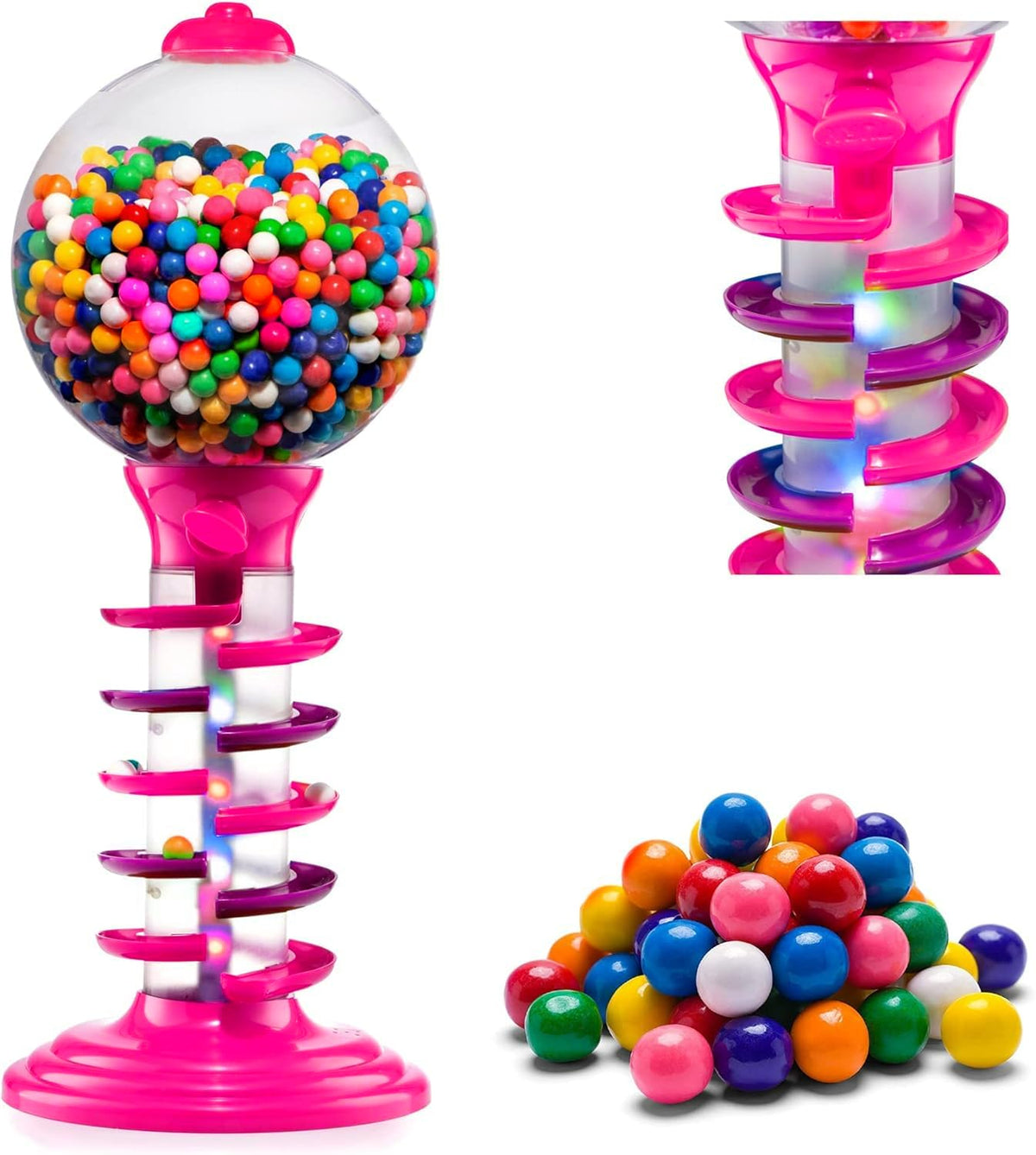 Playo pink big light and sound gumball bank, party centerpiece and fun