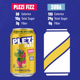 Plezi FiZZ Strawberry Lemonade Vitamin C label emphasizes daily value of vitamin C.