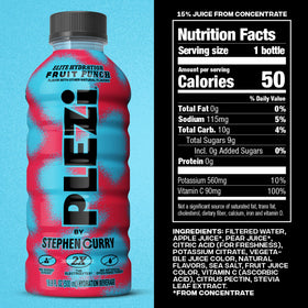 Plezi Hydration Fruit Punch 16.9 oz bottle ideal for workouts