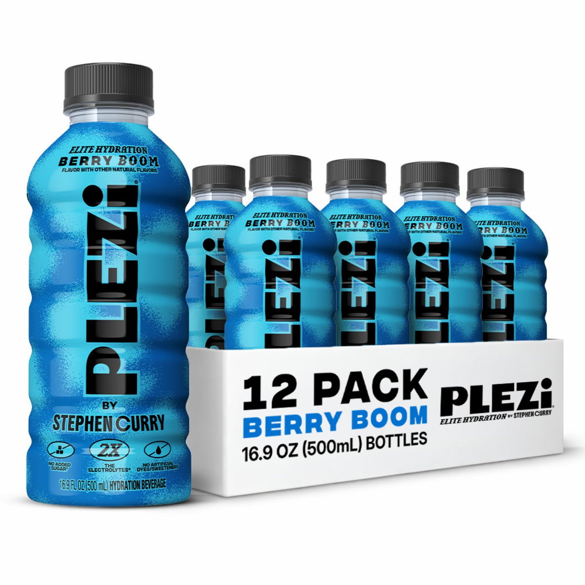 Plezi Berry Boom bottle front, on-the-go hydration for active days