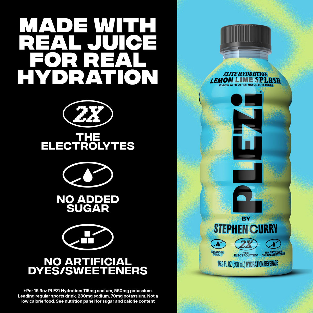Plezi Lemon Lime Splash bottle ideal for kids' lunchboxes and active days.