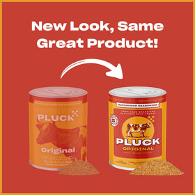 Pluck Original Organ Meat Blend ingredient list with grass-fed organs and spices