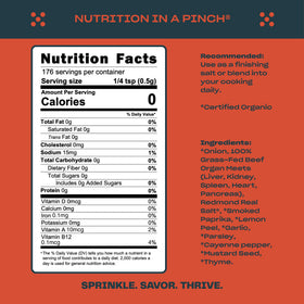 PLUCK Southwest ingredients close-up highlights pure organ blend with no fillers.