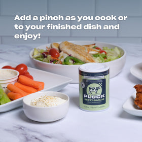 PLUCK Zesty Garlic over eggs adds savory flavor and protein-friendly boost