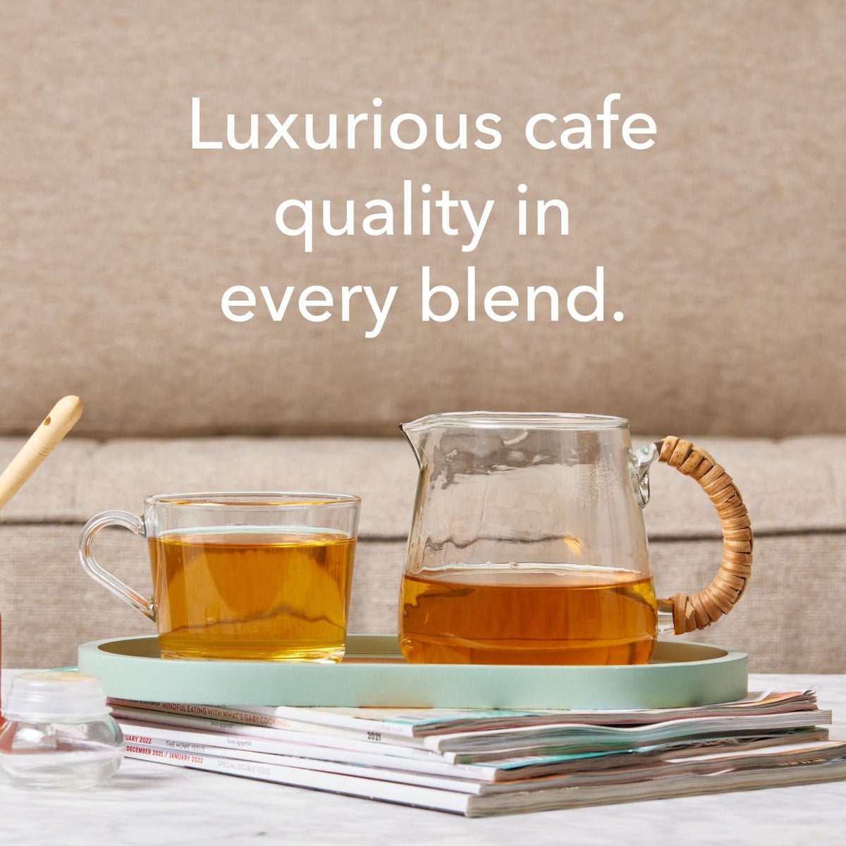 Resealable 1 oz pouches keep tea fresh for gifting.
