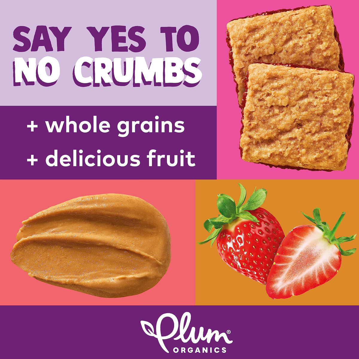 Lunchbox-ready Plum Organics Jammy Sammy bars for on-the-go snacking.