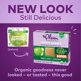 Plum Organics Jammy Sammy oatmeal bar for wholesome mornings.