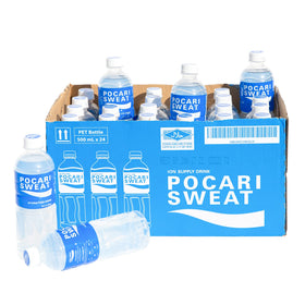 Pocari Sweat 24-pack bottles ready for on-the-go hydration after workouts.
