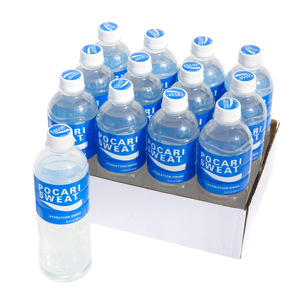 Pocari Sweat bottles in a 12-pack ready for daily hydration.