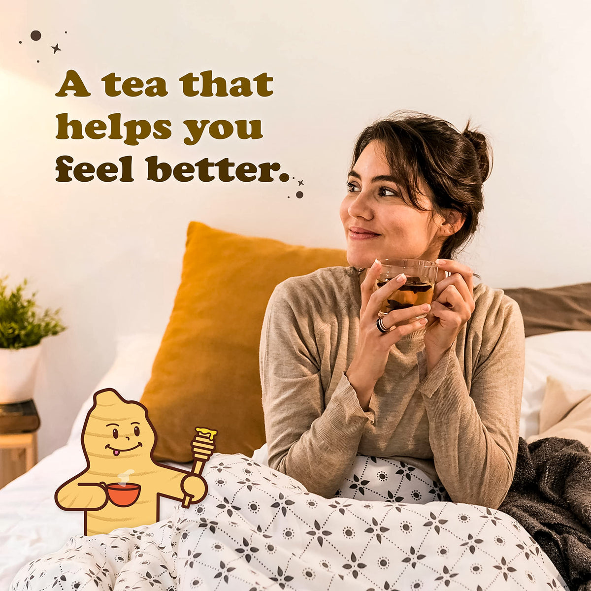 Boxed set of Pocas honey ginger tea ready for gifting.