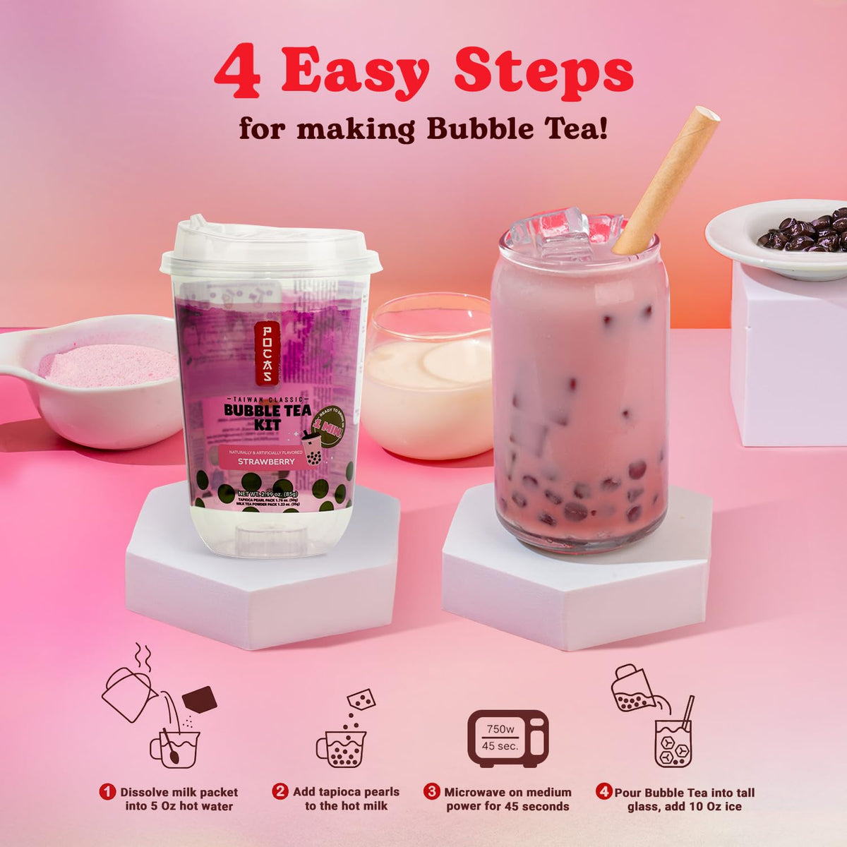 Pocas bubble tea kit milk tea powder for café-style drinks