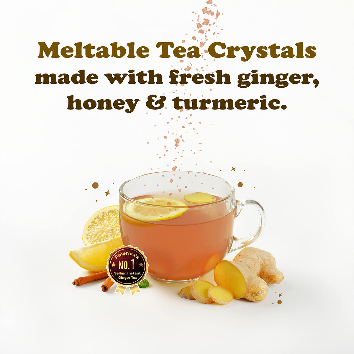 Pocas honey ginger tea cup steaming, highlighting warm, comforting aroma