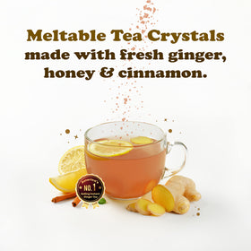 Pocas Honey Ginger Tea served as a refreshing iced beverage