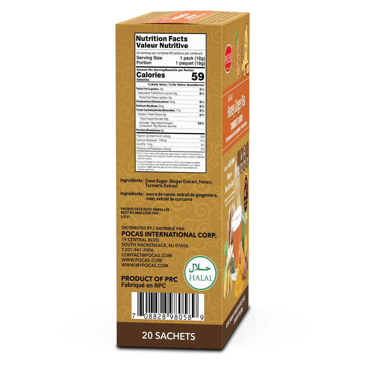Pocas tea packets laid out—twenty packets per box for everyday convenience