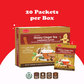 Pocas honey ginger tea crystals dissolving in a cup of hot water